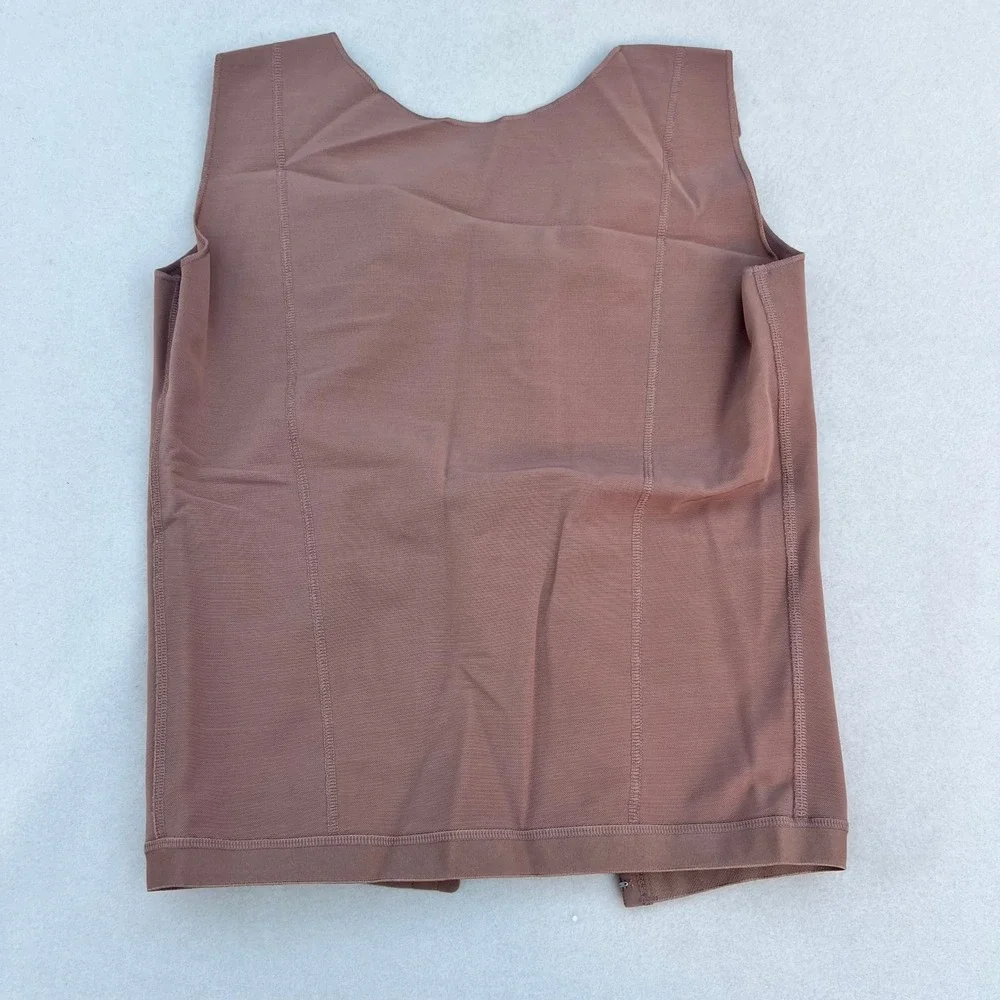 Delie by Fajas Mens Compression Vest Shapewear Brown Hook Eye 09017 2XL NEW